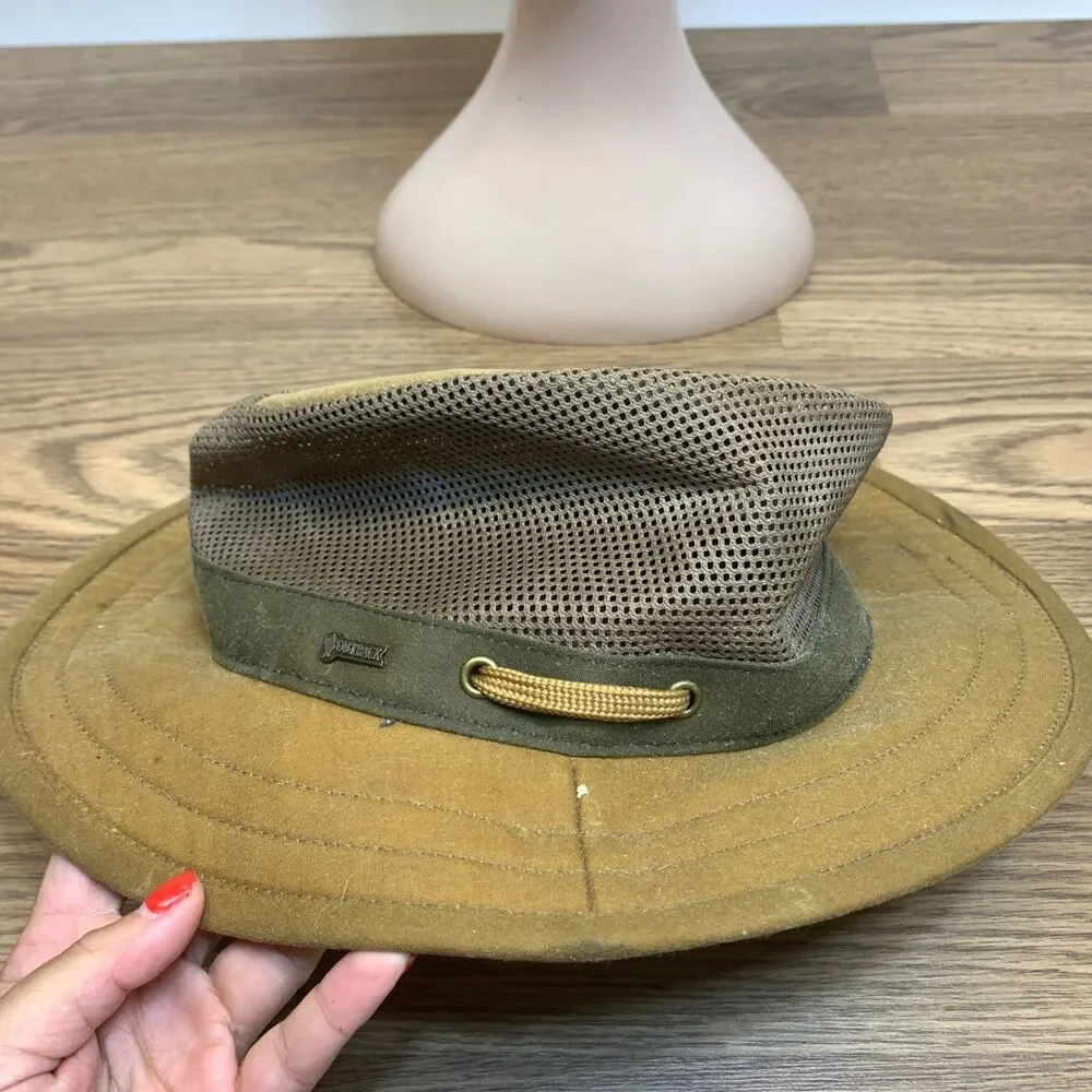 Original Outback Oilskin Brown Hat Willis Mesh Koala Pouch Vent - Picture 6 of 11
